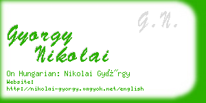 gyorgy nikolai business card